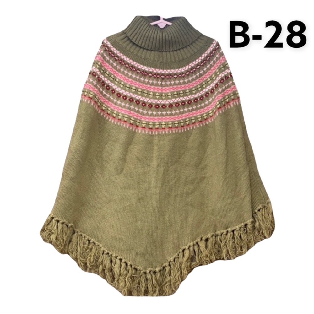 Girls One Size Poncho Sweater Derek Heart ❤️ - Picture 1 of 6